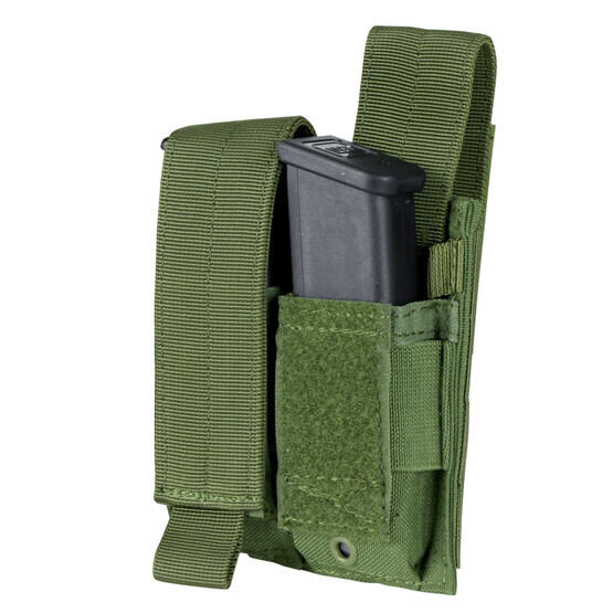 Condor Double Pistol Mag Pouch in OD Green is made from cordura nylon material